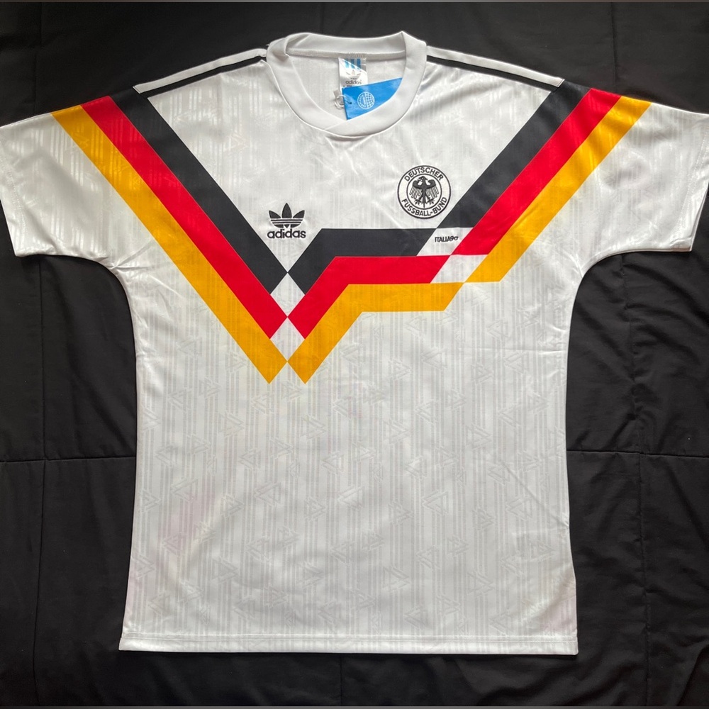 Germany 1990 Retro Home Soccer Jersey White